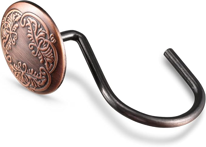 Chictie Bronze Shower Curtain Hooks Rings-Oil Rubbed Decorative Shower Curtain - Image 6