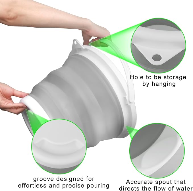 Collapsible Bucket with Handle 10L, Portable Mop Bucket - Image 5