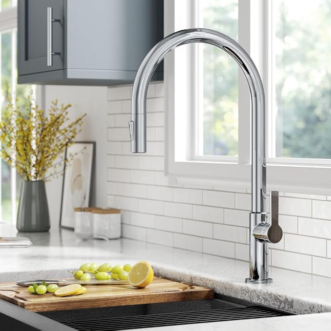 KRAUS Oletto High-Arc Single Handle Pull-Down Kitchen Faucet in Chrome - Image 2
