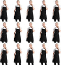 15 PCS Black Bulk Aprons for Women Men Unisex Adult with 2 Pockets, Chef Kitchen Server Grill Restaurant Cooking Baking Painting Bib Apron (Black-24 x28)