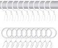 60 Pcs Metal Drapery Rings & Curtain Hooks, 30 mm Internal Diameter Hanging by WISION