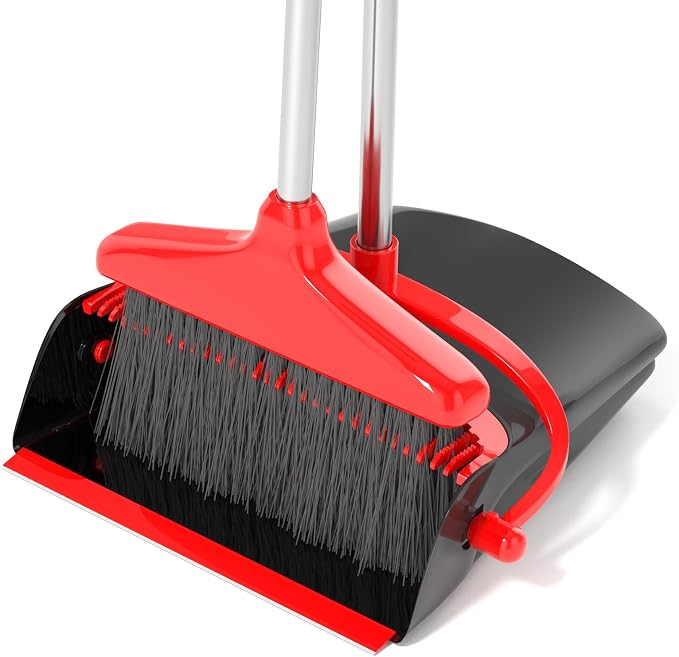 Broom and Dustpan Set Long Handle Home Cleans Collapsible Broom by AstronautNebulaProjectorSui