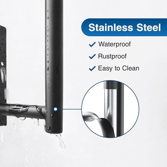 Paper Towel Holder, Self-Adhesive or Drilling， Matte Black, 1 Pack - Image 3