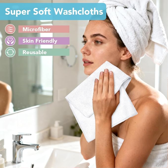 Orighty Microfiber Washcloths 400 Pack, Highly Absorbent and Soft Feel Face - Image 2