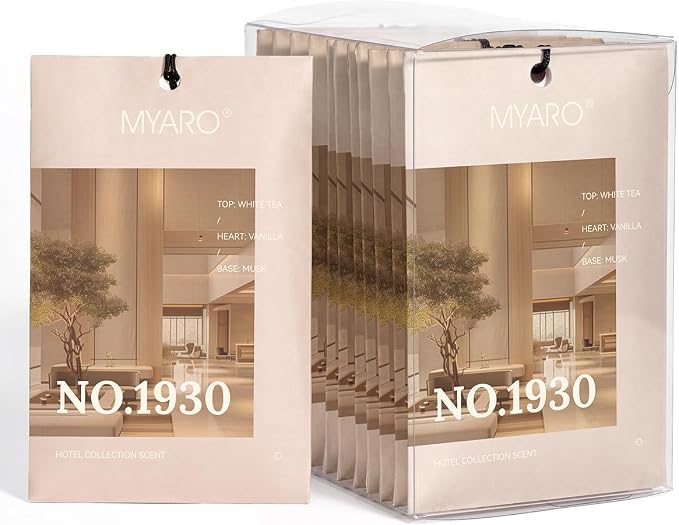 MYARO White Tea Hotel Scented Sachets Gift Set, Closet Freshener 12 Packs by MYARO