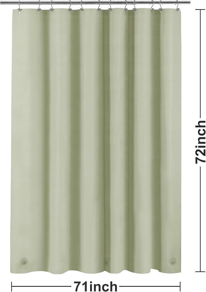 Barossa Design Sage Green Shower Curtain Liner Standard Size - Image 7