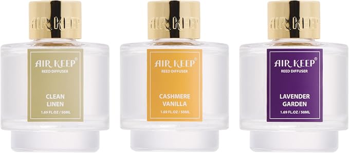 Reed Diffuser Set of 3, Clean Linen Cashmere Vanilla Lavender Garden Oil Reed - Image 8