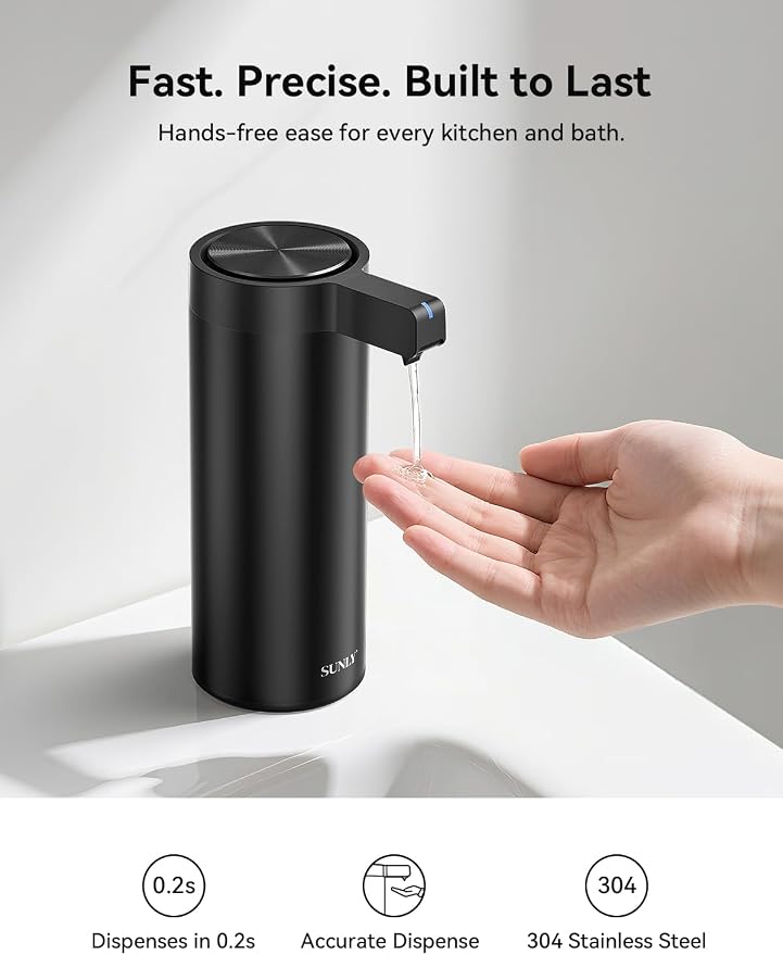 Touchless Automatic Soap Dispenser – Clog-Free Pump, 0.2s Fast Sensor, USB-C - Image 2