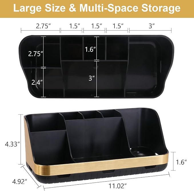 GFWARE Gold Toothbrush Holders for Bathrooms Countertop Organizer - Image 7