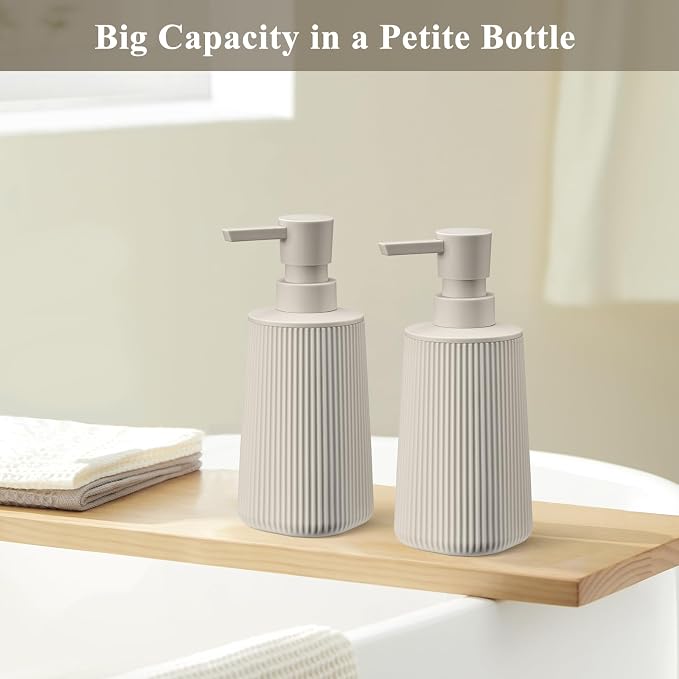 Beige 2 Pack Hand Soap Dispensers Set | - Image 3