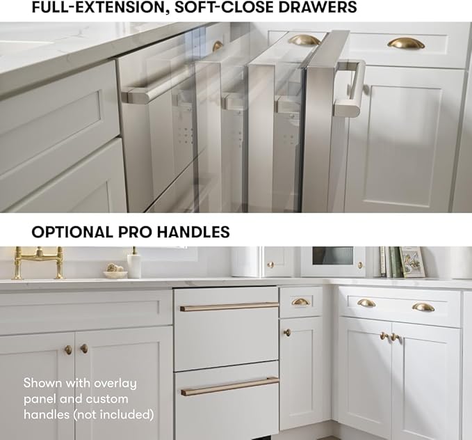 Zephyr 24" Presrv™ Panel Ready Refrigerator Freezer Drawers - Dual Zone Built In Fridge with Modes for Freezer, Fridge and Pantry, LED Lighting, Soft Close (Panels, handles are not included)