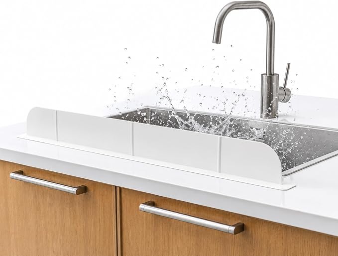 30 inch Premium Kitchen Sink Silicone Water Splash Guard Size Upgrade 30" and by EatPlayLove