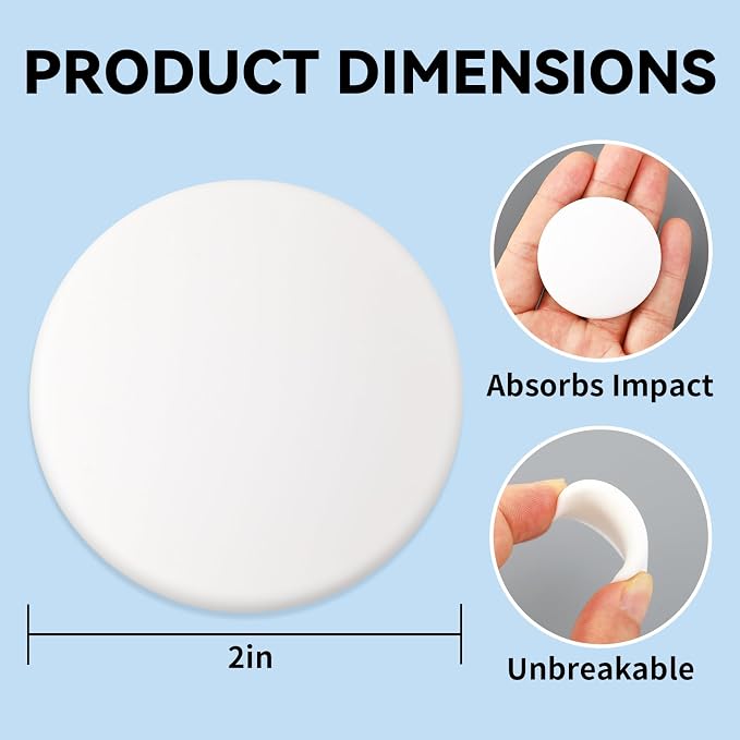 JULBEAR Door Stoppers Wall Protector 12PCS Silicone Round | Shock Absorbent - Image 2