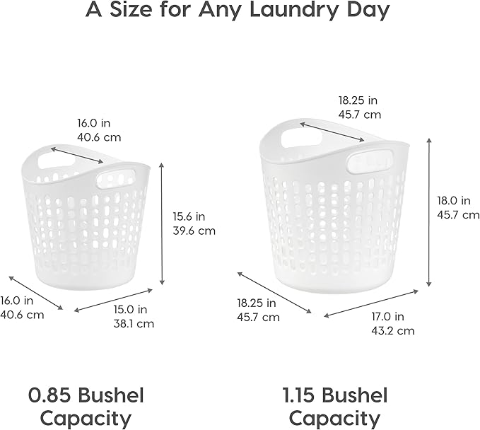 IRIS USA Plastic Laundry Hamper, 27L- 3 PK, Ventilation - Image 2