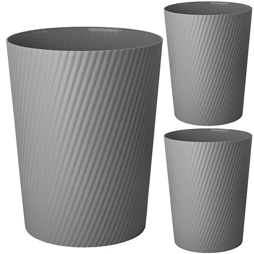 UUJOLY Small Bathroom Trash Can Wastebasket Garbage Can, Dark Grey, 3 Pack | by UUJOLY