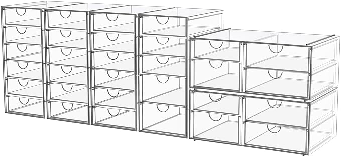 YFXCVSL 6-Pack Acrylic 31-Drawer Storage & Makeup Organizer by YFXCVSL