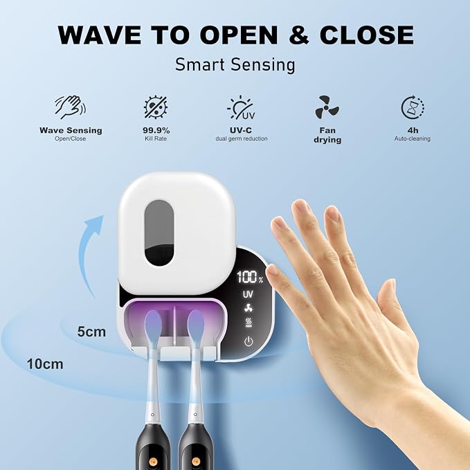 Toothbrush Cleaner Holder Wall Mounted, Razor Electric Toothbrush Holder | - Image 2