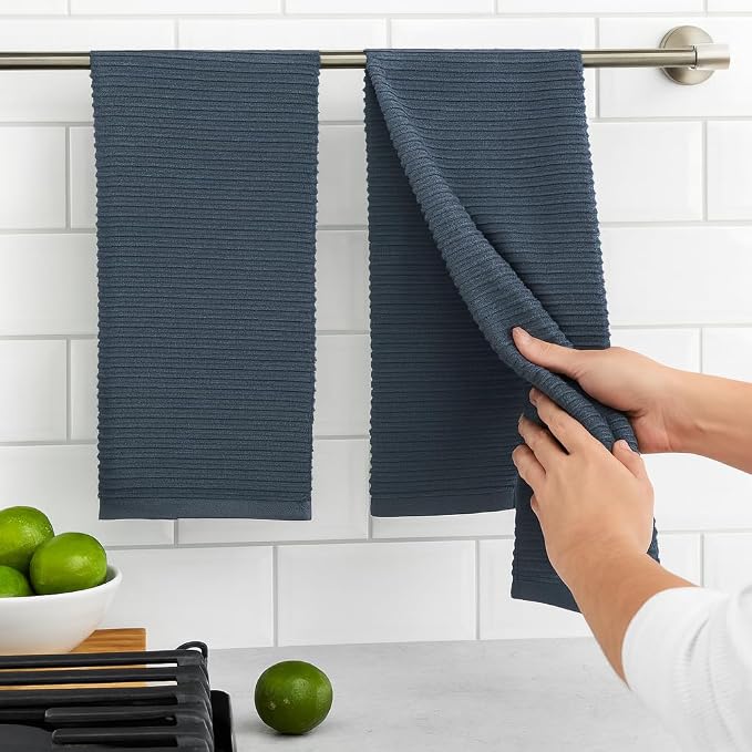 Slate Blue Gray Kitchen Hand Dish Towels, 100% Cotton - Image 6
