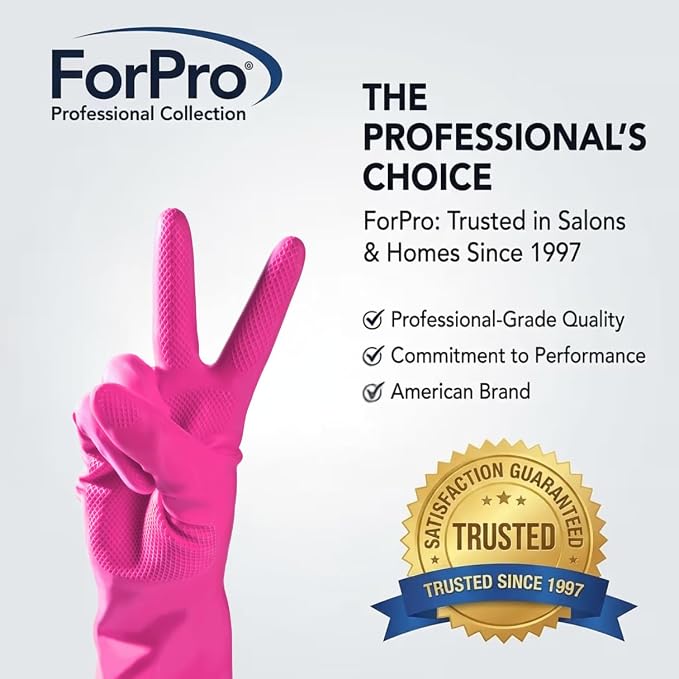 ForPro Natural Rubber Gloves, 6 Pairs Reusable Multi-Purpose Household Cleaning - Image 2