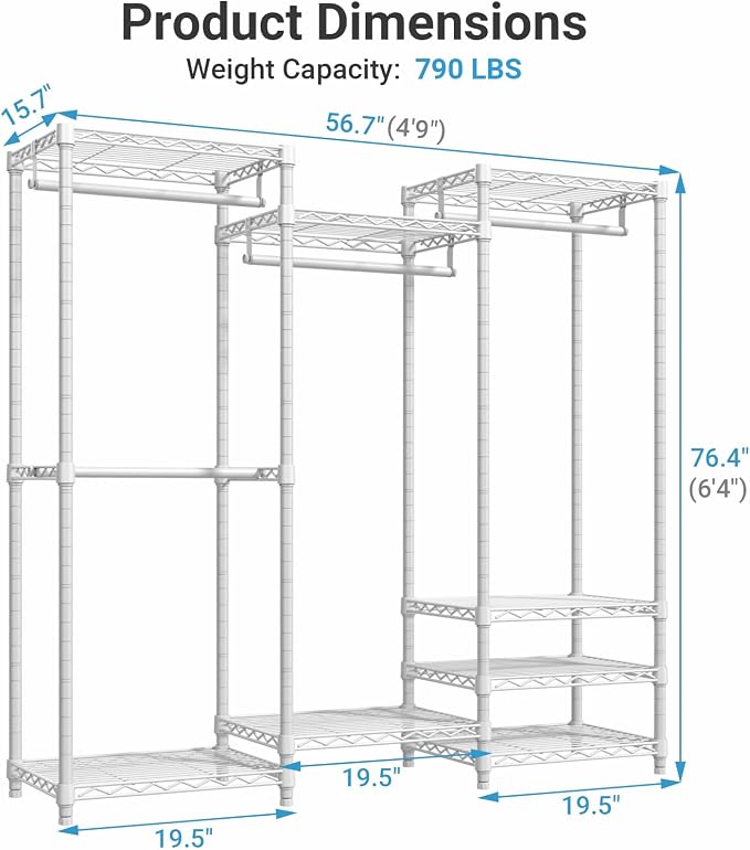 VIPEK V5 Medium Freestanding Clothes Rack, Modular Closet System, 4 x 19.5 in - Image 5