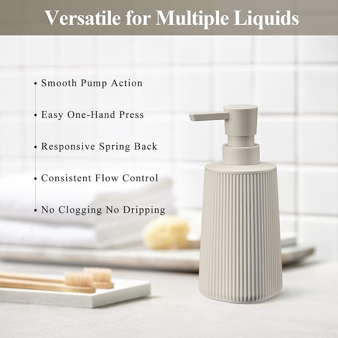 Beige 2 Pack Hand Soap Dispensers Set | - Image 4