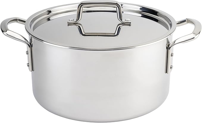 WINCO Tri-Ply Stock Pot, 12-quart, Silver