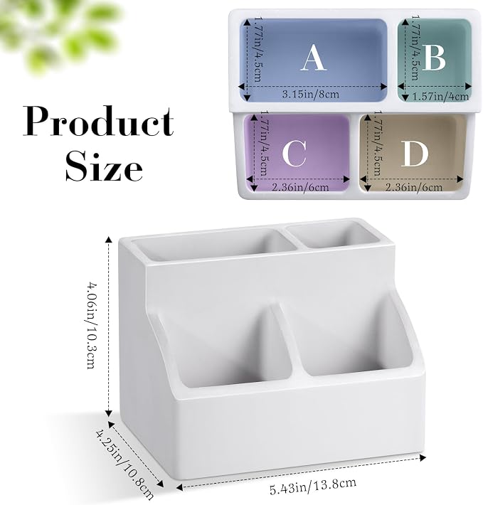 Luxspire Diatomite Toothbrush Holder, 4 Slots, Light Gray | Fast Drying - Image 6