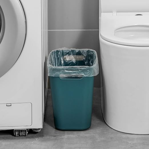 UUJOLY Plastic Small Bathroom Trash Can, 3.5 Gallon, Bluish Green, 2 Pack | - Image 5