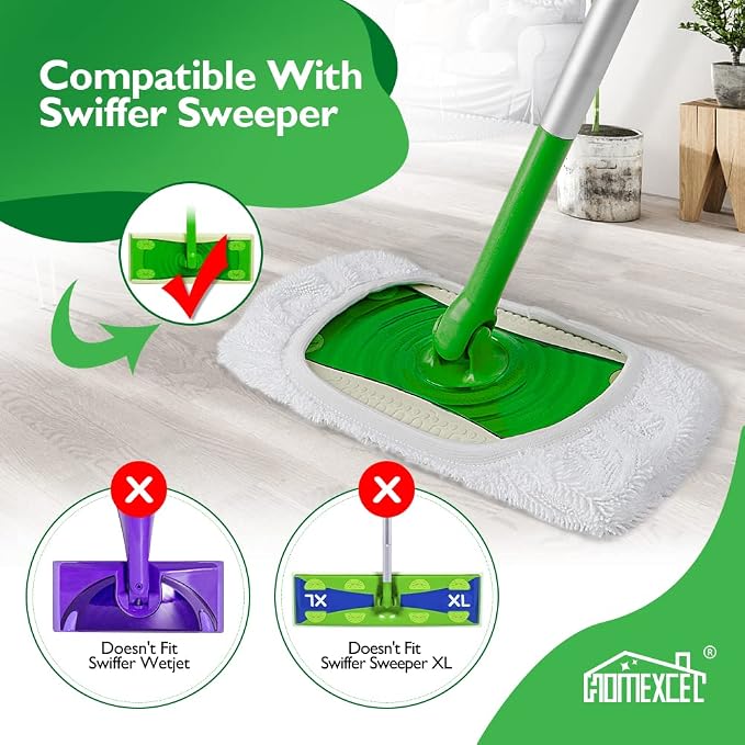 HOMEXCEL Reusable Microfiber Mop Pads Compatible - Image 2