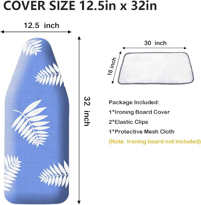 SheeChung 12.5"x32" Mini Ironing Board Cover and Pad, Small Iron Board Cover - Image 2