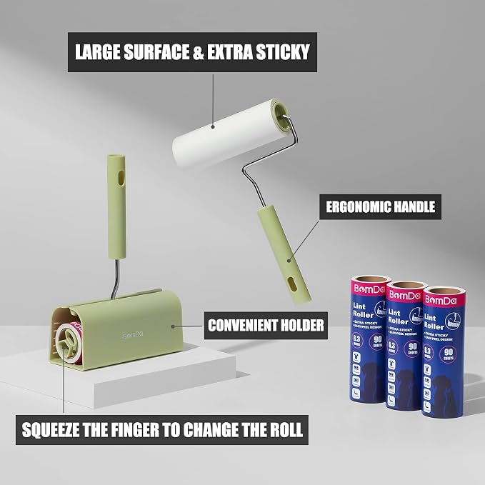 Extra Sticky Large Surface Lint Roller, 6.3''Wide Roller - Image 2