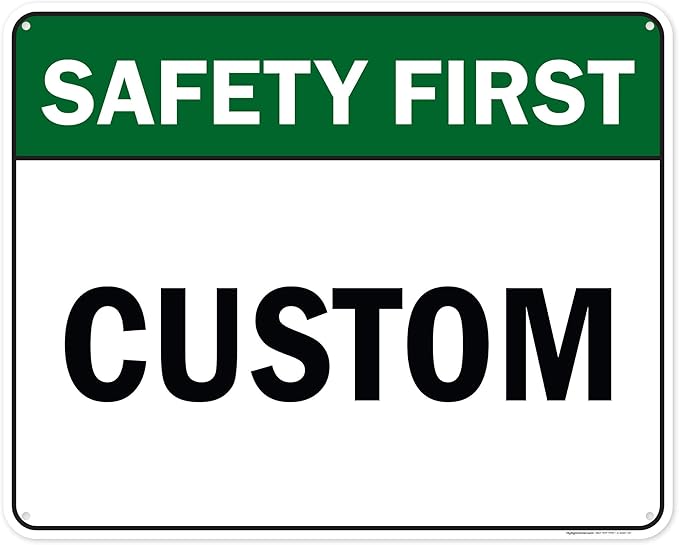 Custom Safety First Sign, Ansi Sign, Osha Compliant, 24x30 Inches, 55 mil thick HDPE (high density polyethylene), Made in USA by My Sign Center