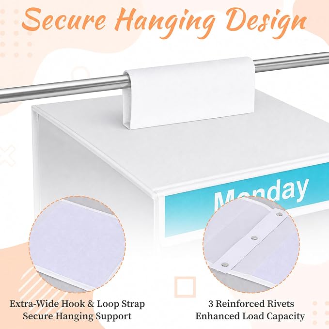 Weekly Clothes Organizer for Closet, 6-Shelf Hanging Closet Organizer - Image 4