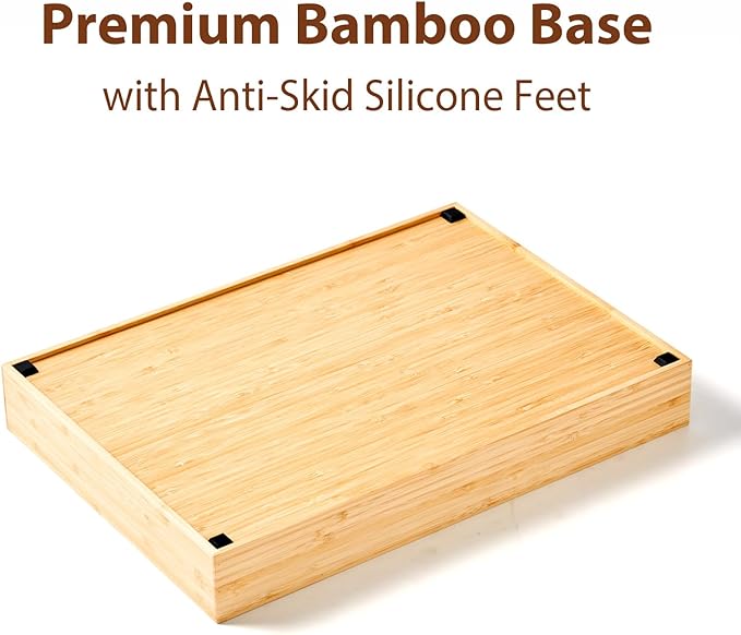 Extra Large Bamboo Desk Drawer Organizer, Wood Junk Organizer Tray - Image 6
