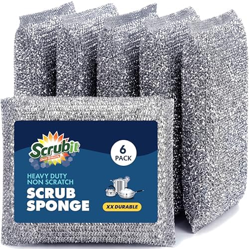 SCRUBIT Scrub Sponges for Kitchen, Non-Scratch Dish Sponges, Heavy Duty Steel by SCRUBIT