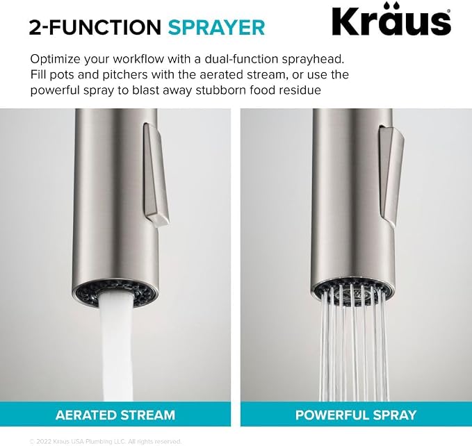 KRAUS Oletto High-Arc Single Handle Pull-Down Kitchen Faucet in Matte - Image 9