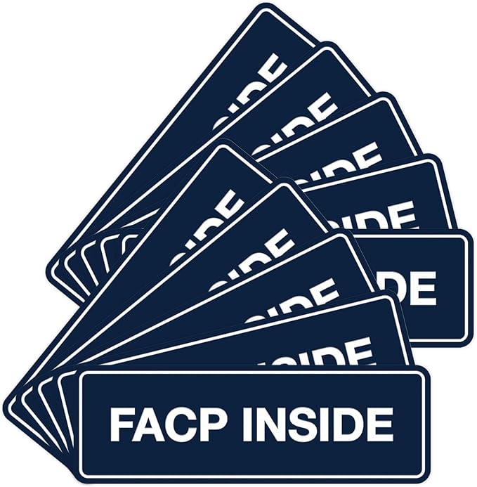 Signs ByLITA Standard FACP Inside Sign | Fire Safety Signage (Navy Blue/White) - Medium 10 Pack