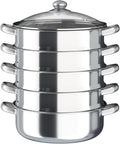 Stainless Steel Steamer Pot, 11.8-Inch Steamer for Cooking, 5-Tier Food Steam Pots with Lid for Cooking Vegetables, Seafood, Soups, Stews, Dumplings and Pasta