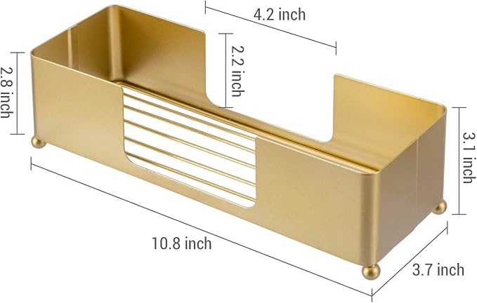 MyGift Brass Tone Metal Hand Towel Holder Countertop Dispenser Set of 2 - Image 5