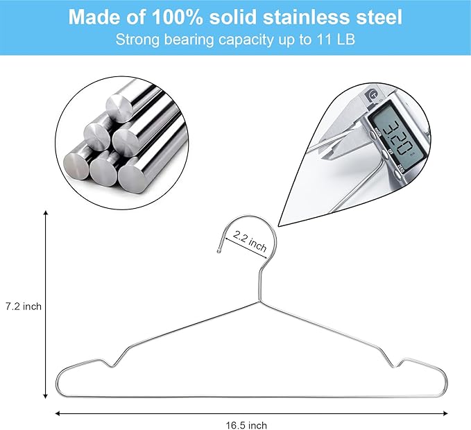 Coat Hangers 80 Pack Clothes Hangers, Seropy Metal Hanger Heavy Duty Wire - Image 4