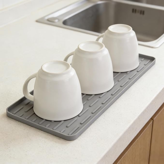 Silicone Coffee Mat 16 x 7 in Classic Grey | Coffee bar mat by SCYFREID