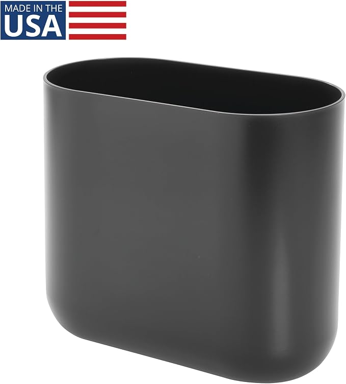 iDesign Small Slim Plastic Bathroom Trash Can - Image 2