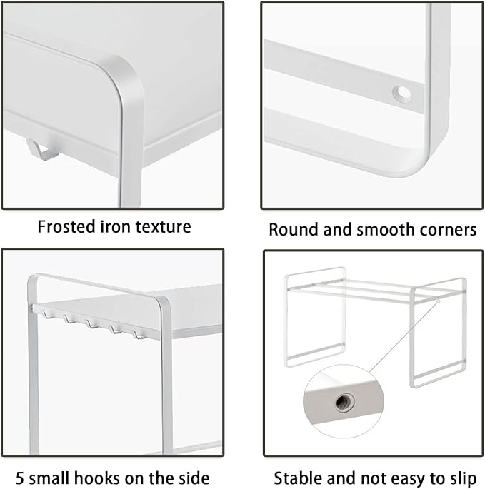 Microwave Storage Rack Microwave Oven Rack Microwave Shelf Stand Kitchen Counter Top Organizer, 2-Tier 40Kg Load Beafor Oven Toaster Stand/Fi*Ed