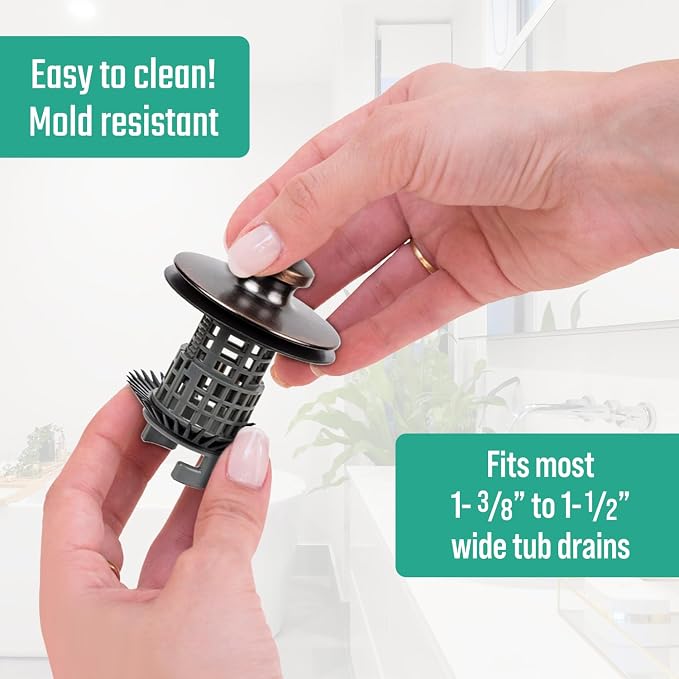 Drain Buddy Ultra Flo No Installation 2 in 1 Clog Preventing Tub Drain Stopper - Image 9
