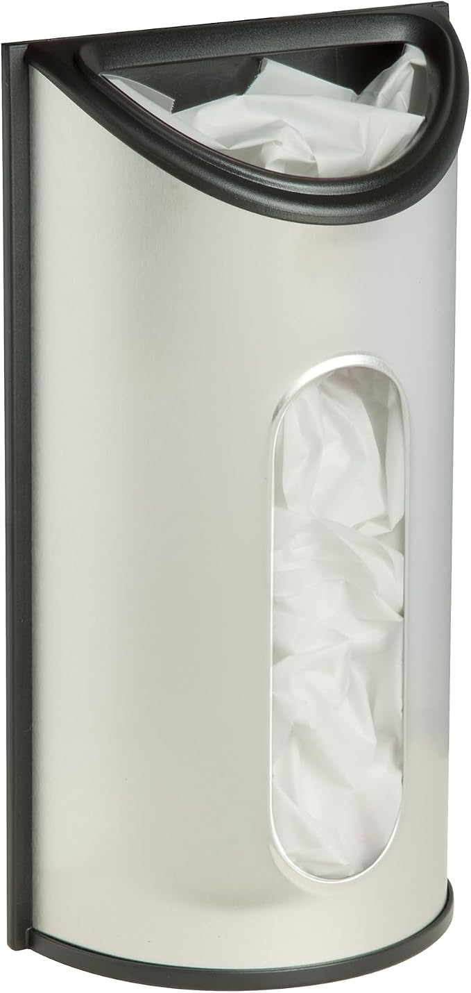 Honey-Can-Do Stainless Steel Plastic Bag Saver & Trash Bag Dispenser, by Honey-Can-Do