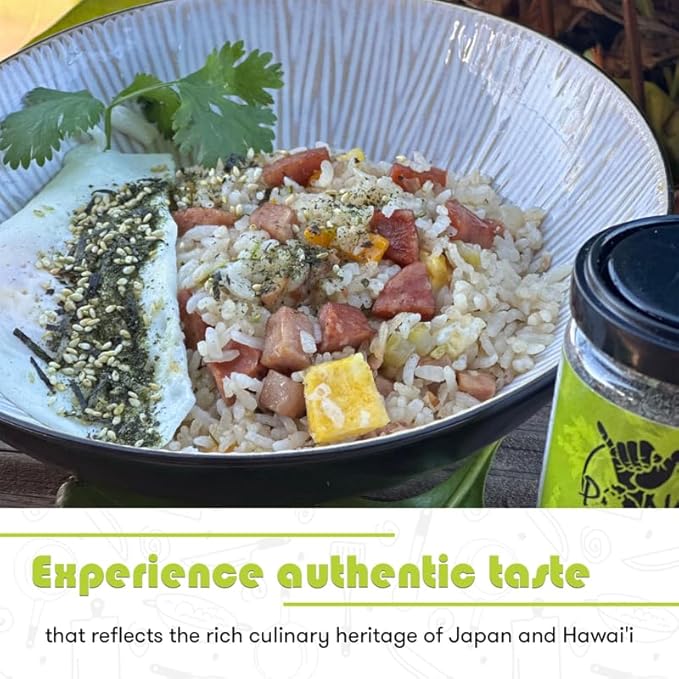 Pono Hawaiian Nori Komi Furikake Rice Seasoning Premium Ingredients - Gluten-Free and Non-GMO - Multi-Purpose Rice Topping – Free from Preservatives and Artificial Colors – Japanese Condiment - 2.5 oz