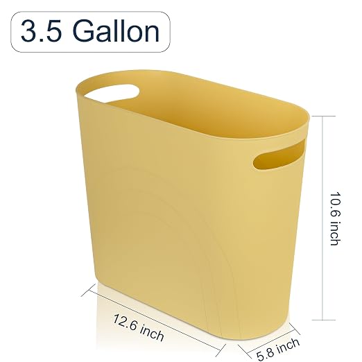 rejomiik Small Bathroom Trash Can, 3.5 Gallon Slim Garbage Can, Office and - Image 6