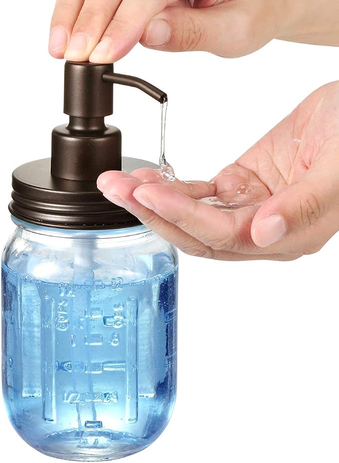 Amolliar Mason Jar Liquid Soap Dispenser, Lotion Dispenser | Rustproof - Image 4