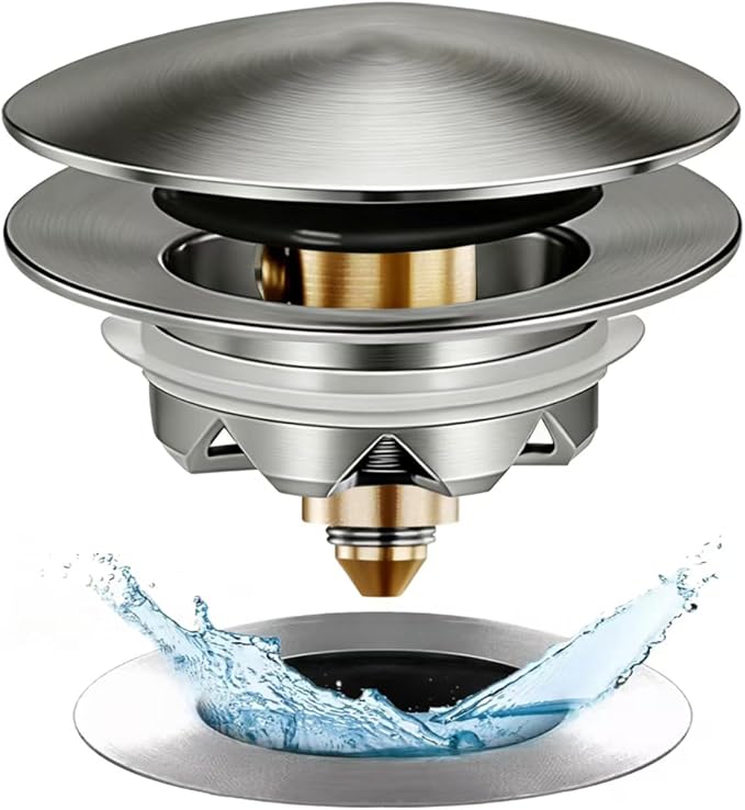 Anlige Bathtub Drain Stopper, Pop Up Tub Stopper and Cover, Bottom by Anlige