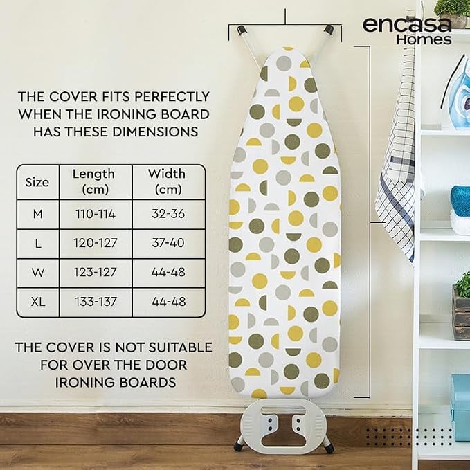 Encasa XO Ironing Board Cover and Pad, Thick Felt 49"x18" - Image 7